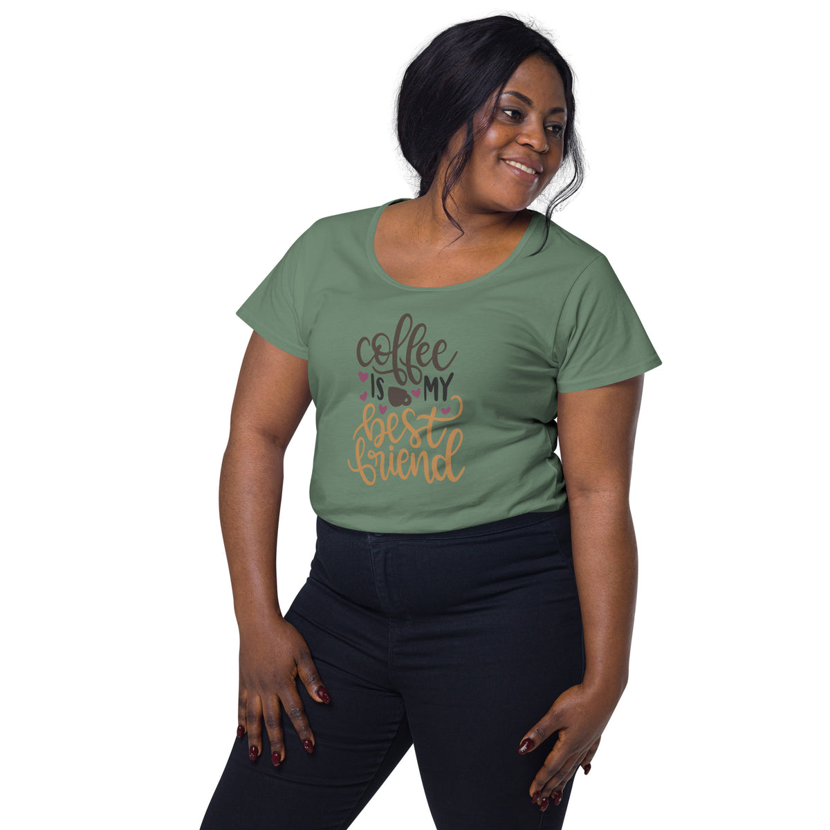 Coffee is my best friend, Women’s round neck tee