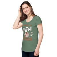Load image into Gallery viewer, Powered by Coffee and Sarcasm, Women’s round neck tee
