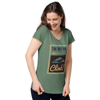 Load image into Gallery viewer, The best view comes after the hardest climb, Women’s round neck tee
