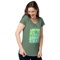 Load image into Gallery viewer, Life begins at the end of your comfort zone, Women’s round neck tee
