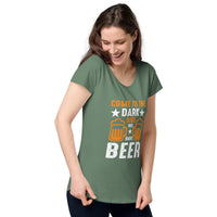 Load image into Gallery viewer, Come to the darkside, we have beer. Women’s round neck tee
