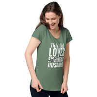 Load image into Gallery viewer, This girl loves fishing with her husband, Women’s round neck tee
