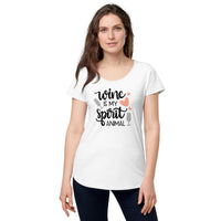 Load image into Gallery viewer, Wine is my spirit animal, Women’s round neck tee
