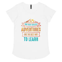 Load image into Gallery viewer, And then I realised adventures are the best way to learn, Women’s round neck tee
