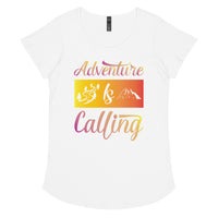 Load image into Gallery viewer, Adventure is calling, Women’s round neck tee
