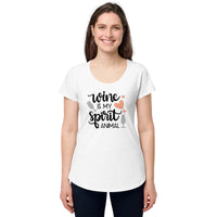 Load image into Gallery viewer, Wine is my spirit animal, Women’s round neck tee
