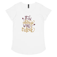 Load image into Gallery viewer, It&#39;s always wine o&#39;clock. Women’s round neck tee
