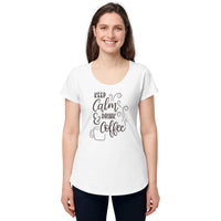 Load image into Gallery viewer, Keep calm and drink coffee, Women’s round neck tee
