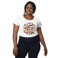 Load image into Gallery viewer, All you need is coffee and more coffee, Women’s round neck tee
