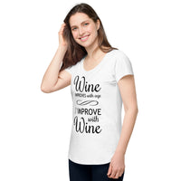 Load image into Gallery viewer, Wine improves with age, I improve with wine, Women’s round neck tee
