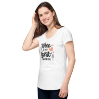 Load image into Gallery viewer, Wine is my spirit animal, Women’s round neck tee
