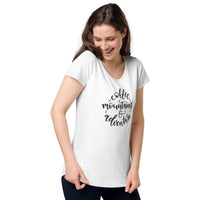 Load image into Gallery viewer, Coffee, mountains &amp; adventure, Women’s round neck tee
