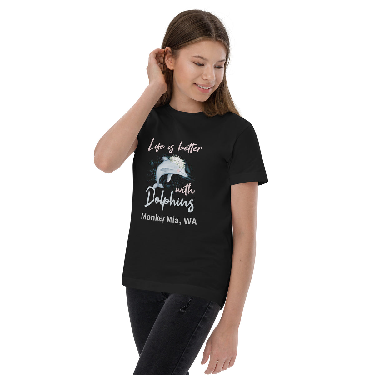 Life is better with Dolphins, Monkey Mia, WA, Kid's T-Shirt